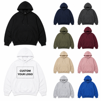 Sweat-shirt à capuche basique unisexe 380 GSM 100 % coton, couleur unie, pull-over, impression personnalisée, épaules tombantes, tendance, vente en gros