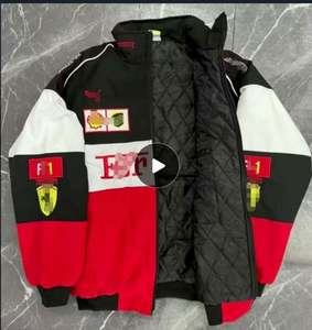 جاكيت رجالي للسباقات الأمريكية F1 مبطن بالقطن ومقاوم للرياح مع تطريز للبيسبول وقيادة الدراجات النارية - Product Image 2
