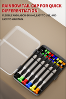 KAFUWELL PS6135 6pcs Set Obeng Presisi - 3pcs Obeng Kepala Datar dan 3pcs Obeng Kepala Phillips Mikro Mini dengan Pegangan Baja
