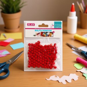 Pompon Ilan 0,8 cm Rossi per Decorazioni Artigianali e Progetti Fai-da-Te - Product Image 2