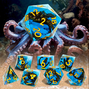 HS xúc xắc DND tùy chỉnh nhựa Đại dương bạch tuộc xúc xắc xúc xắc thiết lập với cạnh sắc nét thiết kế mới cho ngục tối & rồng trò chơi hội đồng quản trị xúc xắc - Product Image 5