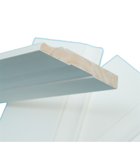 JLD Rodapié de MDF de Pino Blanco Imprimado, Moderno, Impermeable, para Interiores, Moldura de Zócalo, Marco de Puerta, Duradero, Ecológico, para Uso en Hoteles