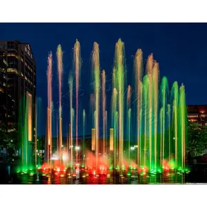 Kids Playing Floor Musical Fountains Outdoor Landscape Dancing Water Dry Deck Fountain Show