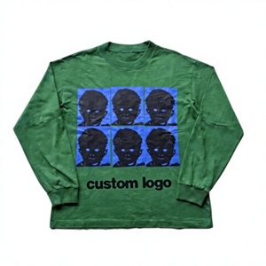 Camiseta de Manga Larga de Algodón con Logotipo Impreso DTG, Apta para Personalizar con Logotipo, Camiseta Vintage de Manga Larga para Hombre - Product Image 4