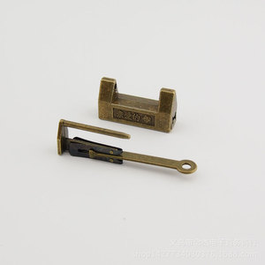 Antique Miniature <b>Lock</b> Rectangular Brass Horizontal Opening Vintage Padlock For Jewelry <b>Box</b> - Product Image 5