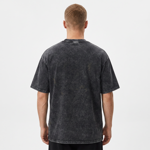 Custom Men's Oversized Washed Cotton T-Shirt Silk Screen Printed Breathable Quick Dry 500g Street Style <b>Short</b> <b>Sleeve</b> O-Neck - Product Image 2