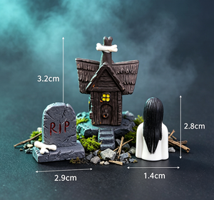 Mini-ornements en résine d'Halloween : Figurines d'horreur Crâne, <span class=keywords><strong>Momie</strong></span>, Fantôme – Décorations créatives pour <span class=keywords><strong>la</strong></span> maison et le bureau - Product Image 2