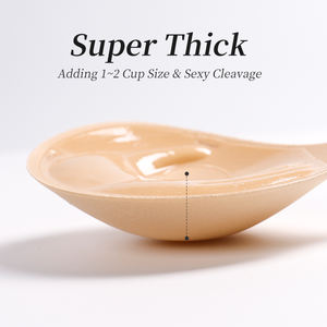 ヌードプッシュアップストラップレス自己接着ブラ再利用可能シリコンスポンジカバー乳首ブラセクシー背中のないドレス - Product Image 3