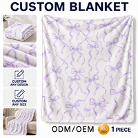 Couverture décorative en peluche à imprimé nœud pastel OEM ODM, élégante et confortable, pour salon, literie et décoration de boutique