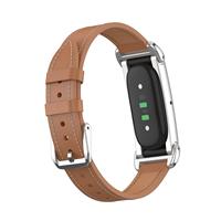 Bracelet de remplacement en cuir microfibre premium Win-Win avec boîtier métallique, bracelet de mode pour Fitbit Air, vente en gros