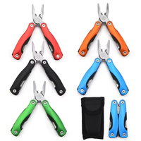 Pince multifonction pliable en acier inoxydable avec poignée en aluminium anodisé multicolore, outil de survie et de camping