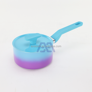 Juego de utensilios de Cocina de Inducción AXA <span class=keywords><strong>Kitchen</strong></span> <span class=keywords><strong>Academy</strong></span>-Juego de sartenes de cocina martillado azul de 3 piezas, juego de ollas y sartenes antiadherentes de granito - Product Image 3