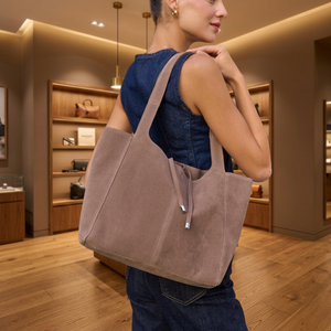 Sac à main décontracté en daim souple avec détails en dentelle pour femmes - Sac polyvalent pour tous les jours avec un design élégant pour toutes les saisons - Product Image 3