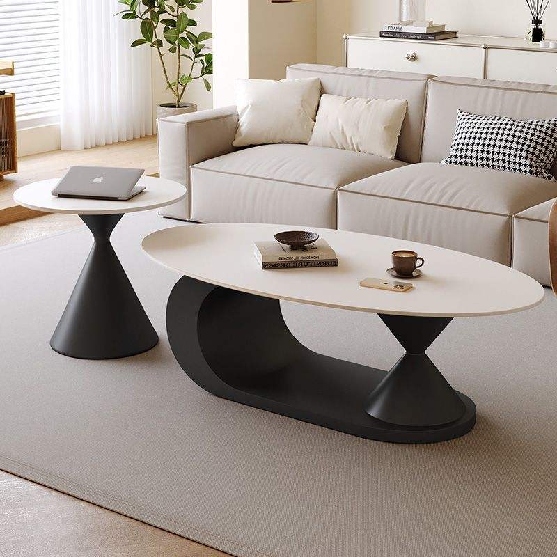 Base conique noir mat [Dalle blanc pur]