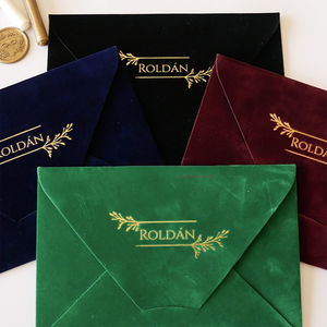 Sobres <span class=keywords><strong>de</strong></span> Terciopelo Personalizados para Boda con Invitación en Dorado, Monograma Personalizado, Elegantes Sobres para Celebración <span class=keywords><strong>de</strong></span> Matrimonio - Product Image 5