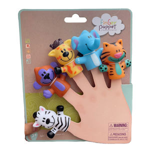 Popular 5 unids/set recuerdo de fiesta lindo goma Montessori PVC Mini marioneta divertida bebé edredón juguete marionetas de dedo para niños - Product Image 1