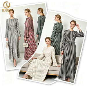 <span class=keywords><strong>Robe</strong></span> <span class=keywords><strong>longue</strong></span> plissée musulmane à manches évasées, personnalisable avec votre nouveau design, vente en gros d'usine, vêtements musulmans - Product Image 2