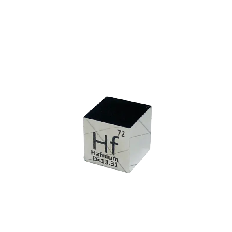 Cubo de hafnio/gránulos de hafnio, lingote de metal hafnio