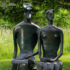 Grandes sculptures de jardin en métal coulé grandeur nature de haute qualité Statue de roi et de reine en bronze - Product Image 5