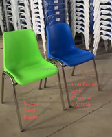 Chaise empilable et connectable en acier inoxydable, cadre ergonomique antirouille pour événements, formations et conférences