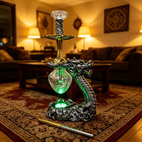 Ensemble de chicha de luxe en résine en forme de dragon avec coffret cadeau, statue créative de narguilé pour la décoration intérieure et les salons de chicha