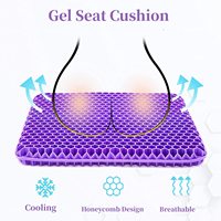 Coussin de siège en gel alvéolé pare-balles |   Coussin ultra doux de grande taille avec coussinets en gel rafraîchissant et housse rembourrée |   Coussin orthopédique