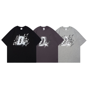 メンズ夏Tシャツカスタムラインストーン印刷デザイナー高級グラフィックTシャツ100% コットンプラスサイズ280 Gsm特大Tシャツ - Product Image 1