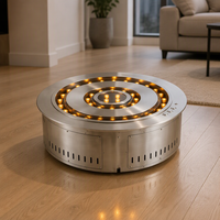 Cheminée ronde contemporaine à vapeur d'eau, flamme 3D, cheminée décorative électrique sécurisée