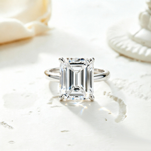 Jewelry Supplier Customizable S925 <b>Silver</b> Emerald Cut Zircon <b>Ring</b> Party Fashion Ladies Promise Wedding Anniversary Gift Rhodium - Product Image 5