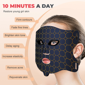 Không dây màu đỏ-ánh sáng rung mặt massager mặt nạ trên khuôn mặt 660nm 850nm <span class=keywords><strong>Nir</strong></span> Silicone LED trị liệu vẻ đẹp mặt nạ - Product Image 4