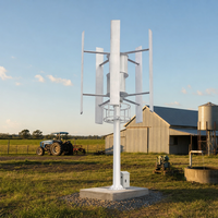 Éolienne à axe vertical GWH-2KW pour toit de maison, ferme, télécommunications, alimentation hors réseau, énergie renouvelable hybride éolienne-solaire VAWT