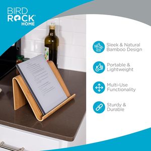 Support de tablette trépied en bambou Sofia + Sam, en bois naturel, pour liseuses électroniques, smartphones, organisateur de table de cuisine, livres portables - Product Image 3