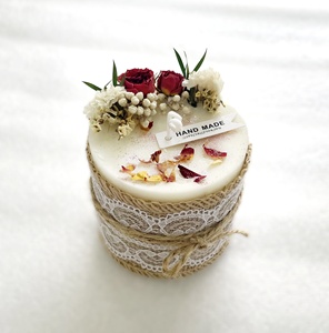 Tùy Chỉnh Handmade Khô Hoa Nến Sáp Đậu Nành Thơm Pillared Nến Cho Sinh Nhật Giáng Sinh Valentine Món Quà Ngày - Product Image 3