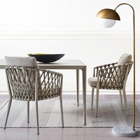 Chaise de salle à manger empilable de style moderne et de haute qualité, chaise de jardin en aluminium pour l'extérieur, fauteuil