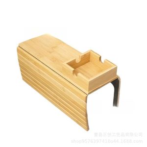 Plateau d'accoudoir de canapé en bambou avec porte-gobelet, table d'appoint pliable avec rangement pour salon et usage domestique - Product Image 5