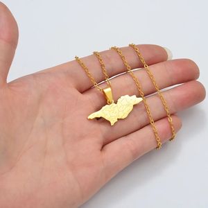 Kalung Rantai Peta <span class=keywords><strong>Georgia</strong></span> dari Baja Anti Karat Berlapis Emas 18K dengan Liontin Peta Kota <span class=keywords><strong>Georgia</strong></span> - Product Image 3