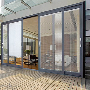 Hợp kim nhôm 3-Track mềm đóng cửa kính trượt cửa nhà bếp hệ thống cửa sổ mặt tiền dân cư cho căn hộ sử dụng sợi thủy tinh - Product Image 3