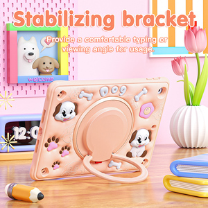 <span class=keywords><strong>Prix</strong></span> usine haute qualité 3D Cartoon 360 Rotation étui robuste avec poignée et bandoulière pour <span class=keywords><strong>iPad</strong></span> 9e génération 10.2 pouces - Product Image 3