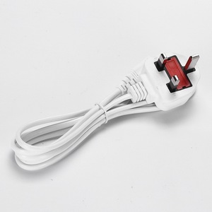 Cable de alimentación con enchufe británico blanco y fusible, conector C15 IEC para uso en Hong Kong y Malasia - Product Image 3