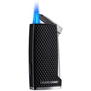 Cigarloong kim loại xì gà Ba Ngọn Đuốc nhẹ hơn Windproof thẳng du lịch xách tay Thuốc lá nhẹ hơn Hộp quà tặng bao bì - Product Image 2