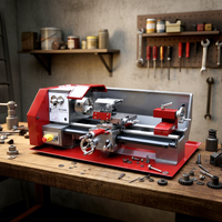 Tour à métaux horizontal de type hobby, résistant à la chaleur, CNC, moyenne capacité, pour le métal, 550W, garantie 1 an, KY KY200, 220V/330V/110V