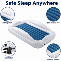 Matelas pneumatique gonflable portable pour enfants avec pompe à air intégrée, lit de voyage pliable pour tout-petits, pour chambre à coucher, camping et voyages
