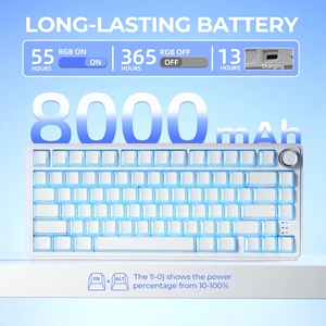 <span class=keywords><strong>Clavier</strong></span> de jeu mécanique XVX M75 Lumina PRISM Shadow White Tri-Mode 75% avec rétroéclairage RVB et <span class=keywords><strong>clavier</strong></span> à motif cœur blanc - Product Image 4