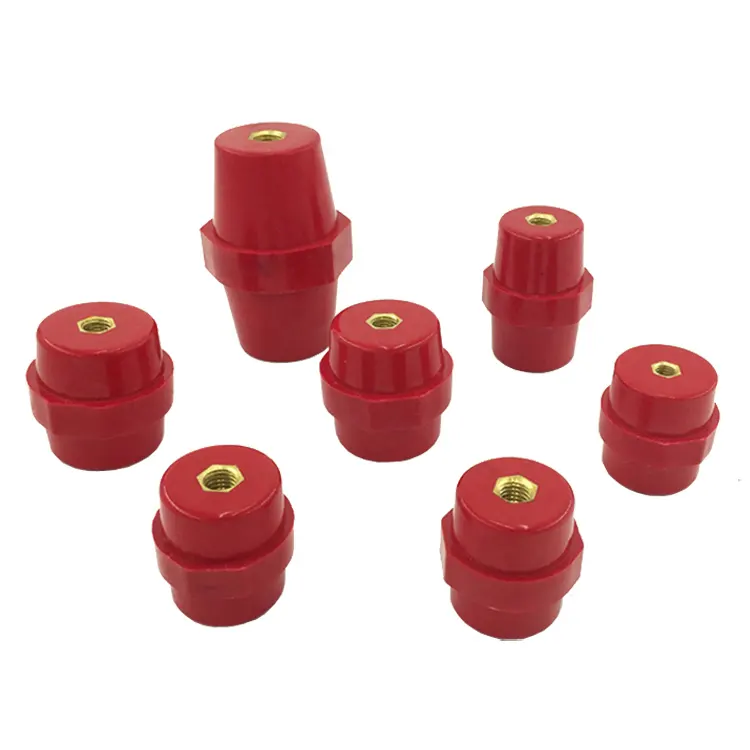 High Strength Busbar Insulator Support Red SM-20 SM-25 SM-30 SM-35 SM-40 SM-51 SM-76 Polyester Standoff Insulators