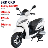 CKD SKD 12 inç Çok Satan Ucuz Elektrikli Moped Scooter 2 Kişilik Yetişkin E 1100/1300W 60km/s Hızlı Elektrikli Moped Yetişkinler İçin