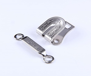 ตะขอเกี่ยวกางเกงแบบสลักลาย 2 ชิ้น ตะขอเกี่ยวเอวโลหะขัดเงาสำหรับกางเกง - Product Image 4