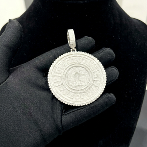Custom Rotating Medallion <b>Pendant</b> VVS Moissanite Iced Spinning <b>Initial</b> Letter G Hip Hop Charm for Men Party Rhodium Plated 925 - Product Image 1