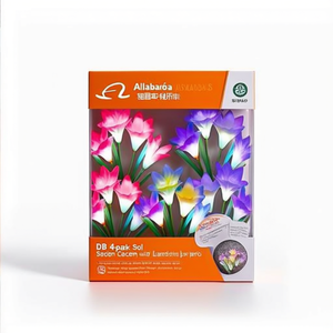 Allabara <b>Solar</b> Garden <b>Lights</b> 4-Pack LED <b>Color</b> <b>Changing</b> Artificial Lily Flowers for Outdoor Patio Landscape Decor - Product Image 1