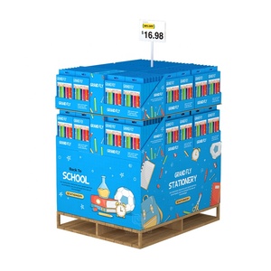 Tùy chỉnh văn phòng phẩm <span class=keywords><strong>Pallet</strong></span> hiển thị các tông với váy & PDQ khay wmt cửa hàng Câu lạc bộ bán lẻ bút chì màu 4 mặt <span class=keywords><strong>Pallet</strong></span> hiển thị - Product Image 2