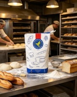 Sac d'emballage en papier biodégradable pour farine de blé, debout, avec valve, 5 kg, 10 kg, 20 kg